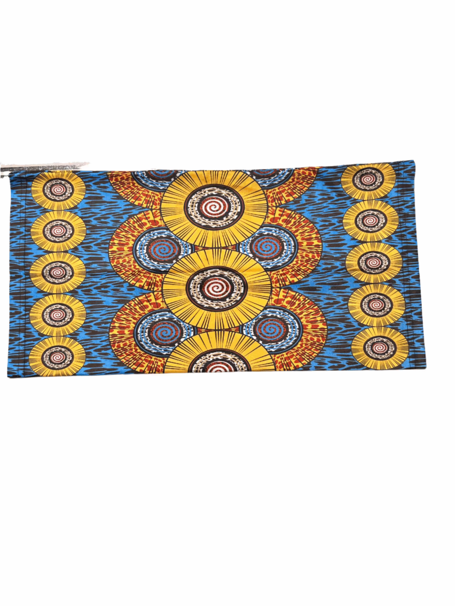 African Buff Scarf blue and yellow multifunctional headwear for style and outdoor protection
